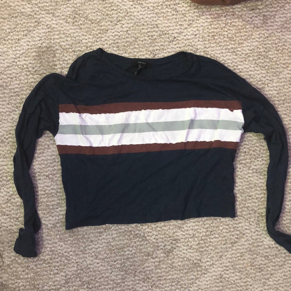 striped cropped long sleeve